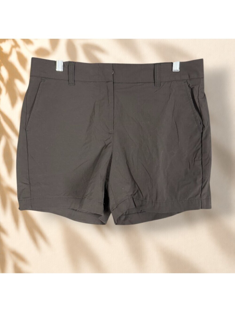 J. Crew Shorts Women 8 Black High Rise Chino Flat Front Pockets Stretch Casual